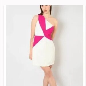White fuschia one shoulder Versus Versace dress